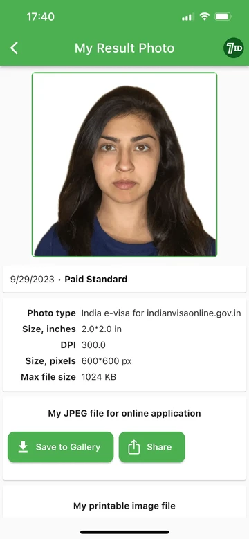 7ID: hankige oma India viisa foto