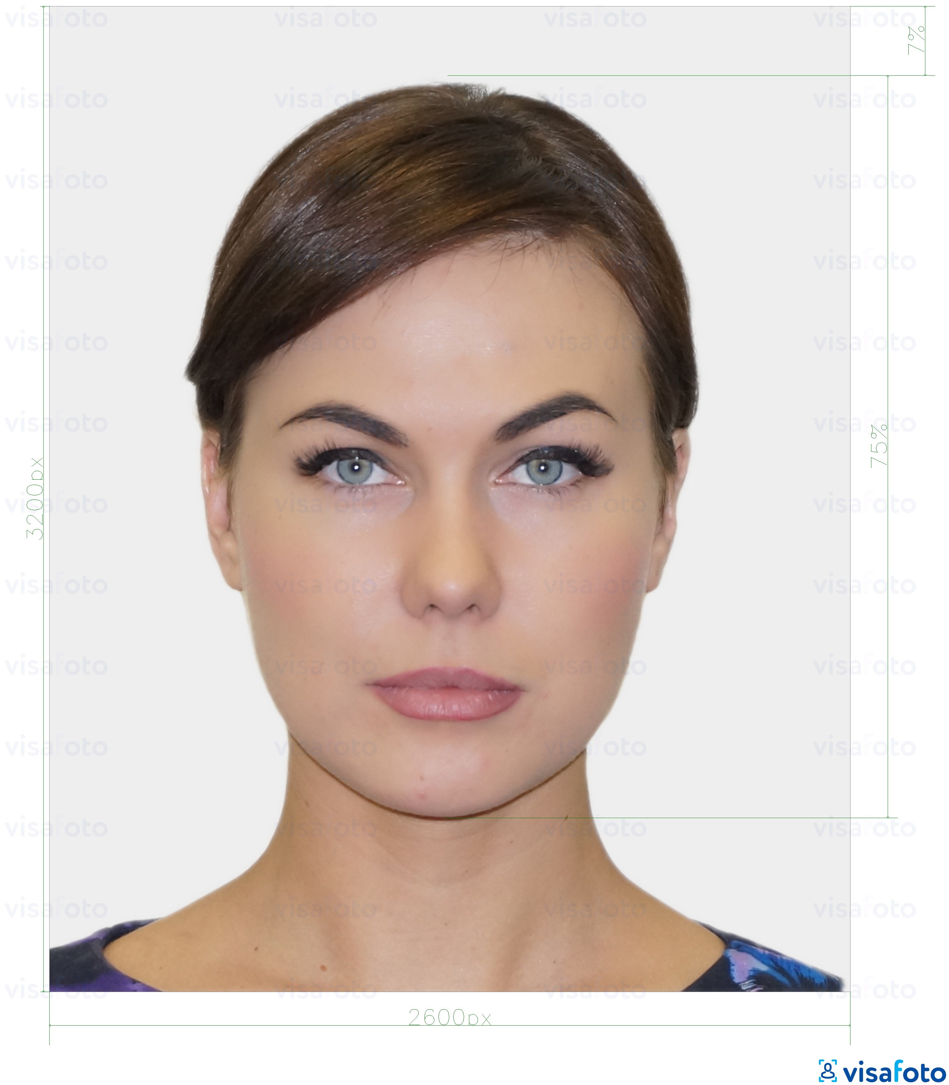 Пример за снимка за Естонска резидентна цифрова лична карта 1300x1600 пиксела с точна спецификация за размер