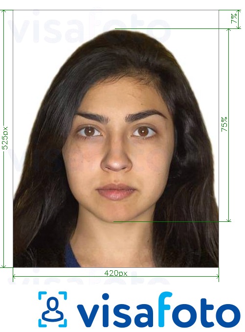 Пример за снимка за Индия онлайн шофьорска книжка 420x525 пиксела с точна спецификация за размер