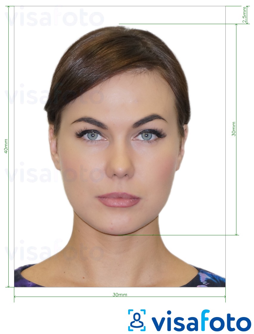 Пример за снимка за Молдова Лична карта (Buletin de identifitate) 3 x 4 cm с точна спецификация за размер