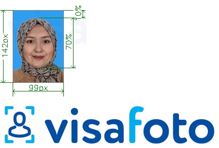 Пример за снимка за Малайзия емигрант 99x142 пиксела син фон с точна спецификация за размер