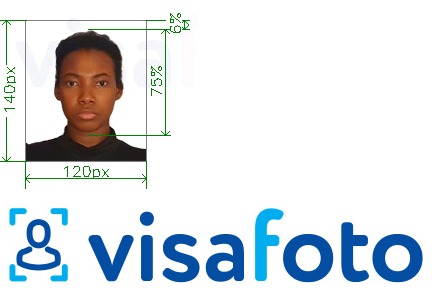 Пример за снимка за Паспорт на Нигерия 120x140 пиксела с точна спецификация за размер