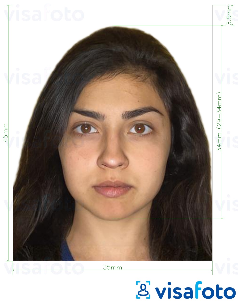 Пример за снимка за Сертификат за семейна регистрация в Пакистан (NADRA) 35x45 mm с точна спецификация за размер